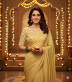 ✨ Shimmer Georgette Saree with Embroidered Blouse ✨