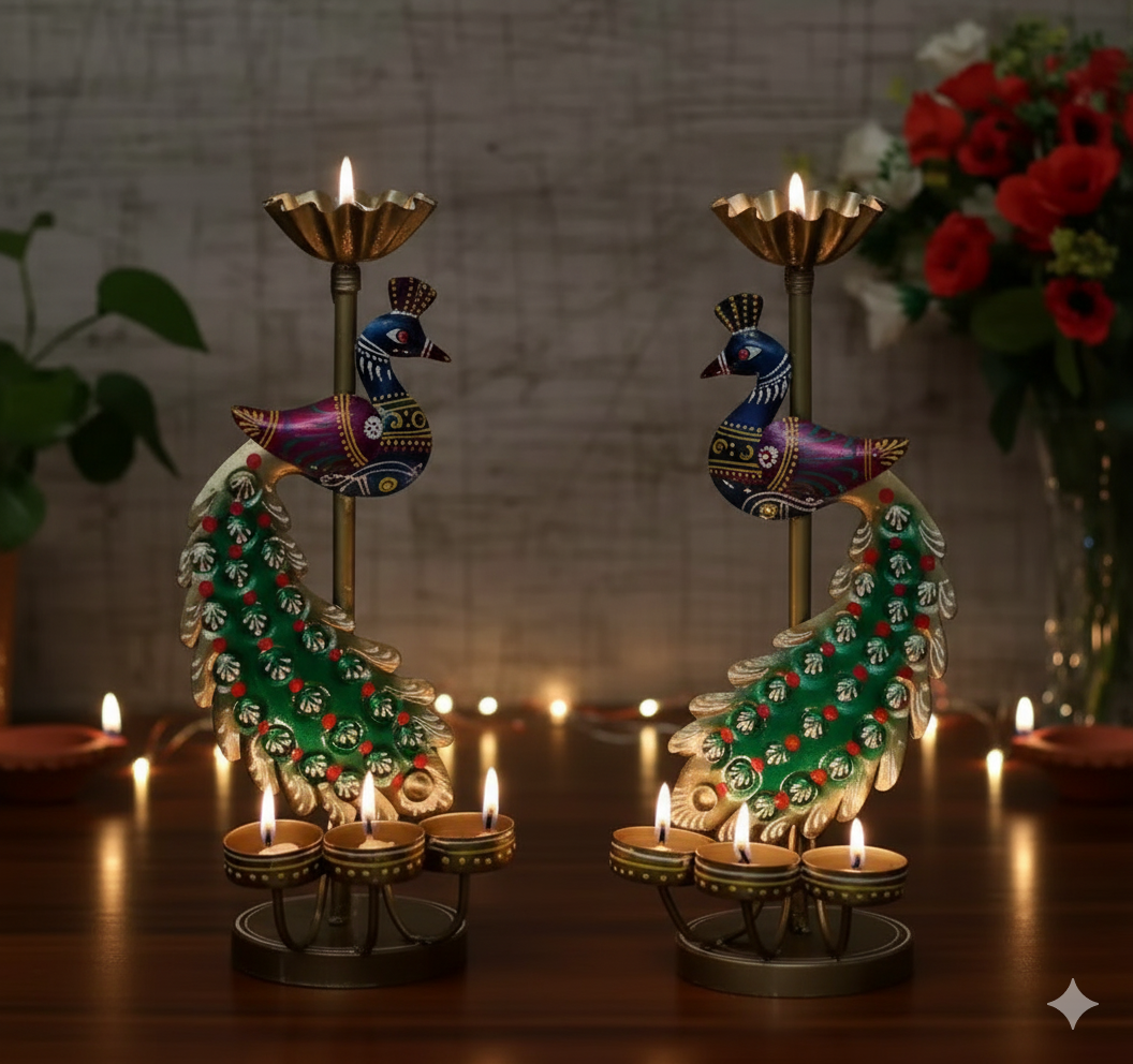 ✨ Peacock Tealight Candle Holder✨