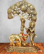 ✨ Krishna with Cow Metal Idol  ✨