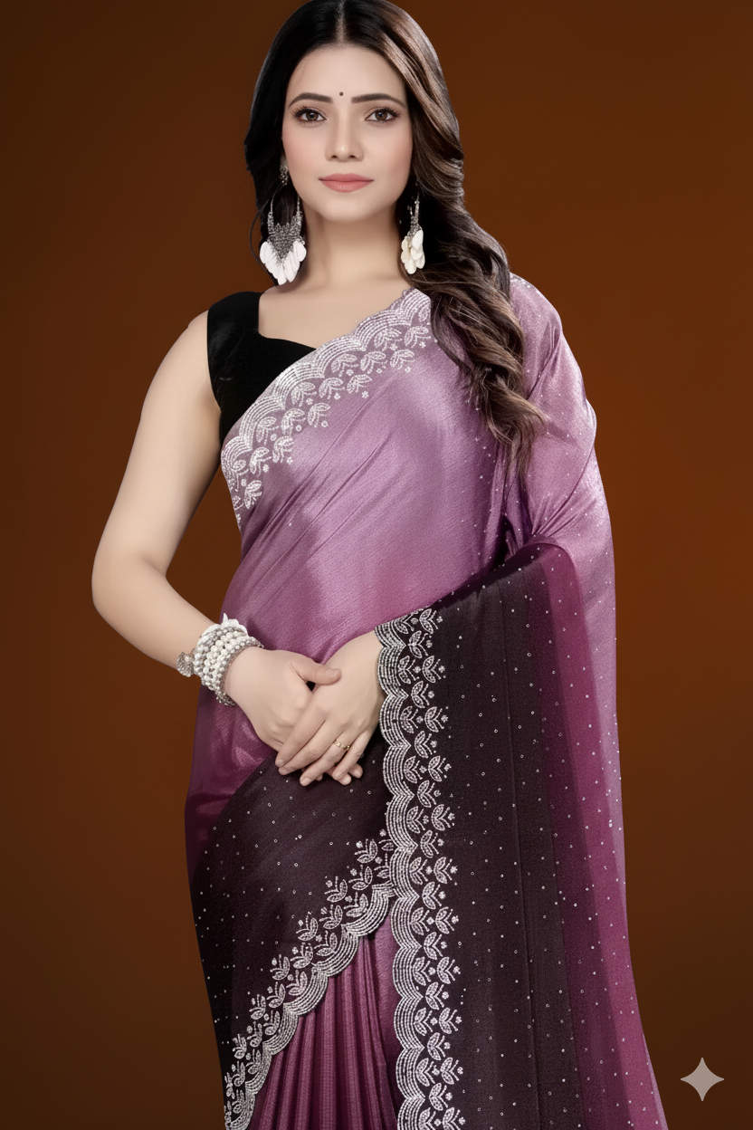 ✨ Saree with Bangalori Silk Blouse ✨