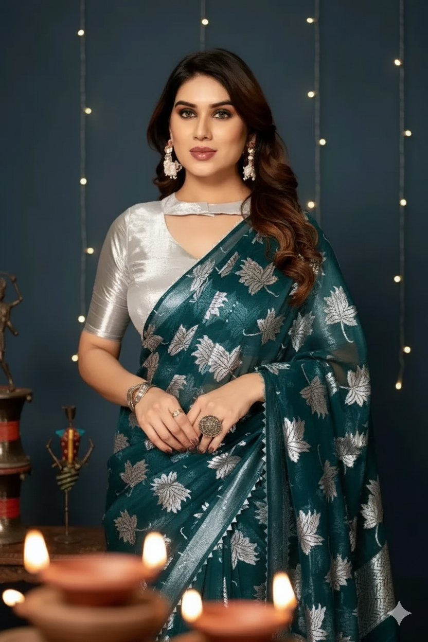 ✨ Elegant Saree with Silk Blouse ✨