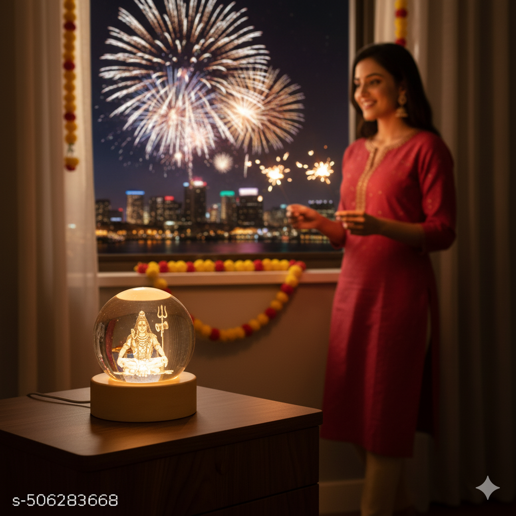 ✨ Shiv 3D Crystal Ball Night Lamp
