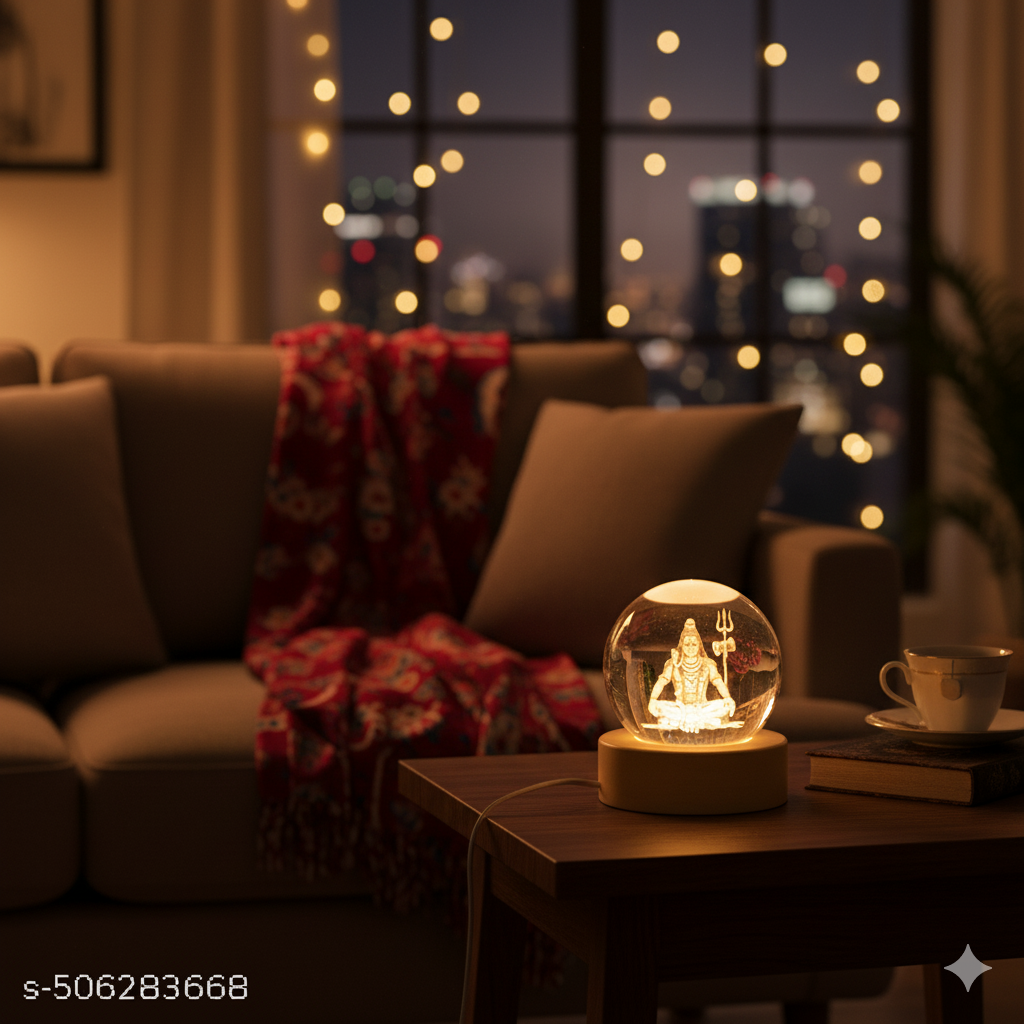 ✨ Shiv 3D Crystal Ball Night Lamp
