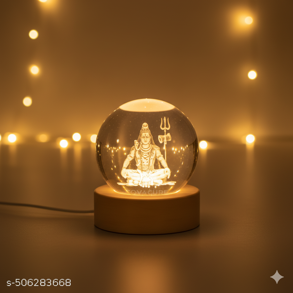 ✨ Shiv 3D Crystal Ball Night Lamp