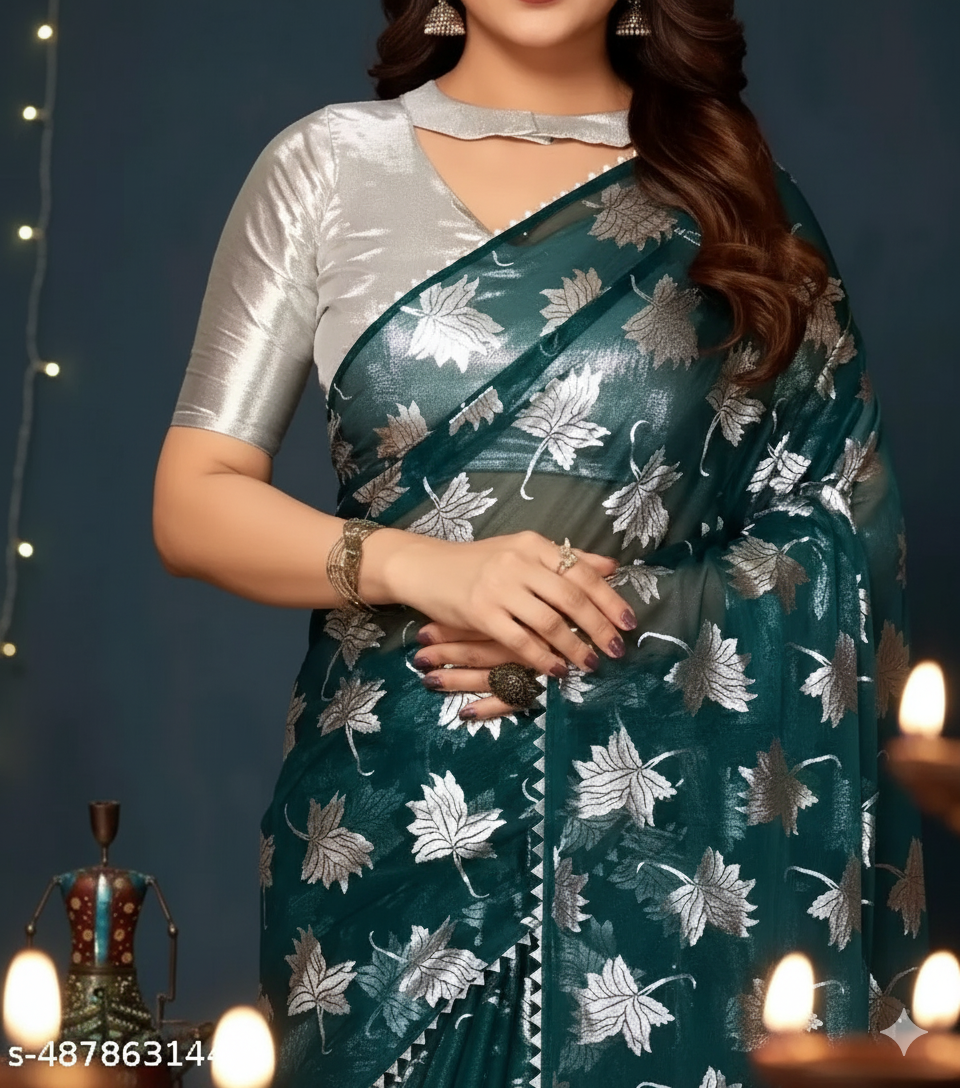✨ Elegant Saree with Silk Blouse ✨