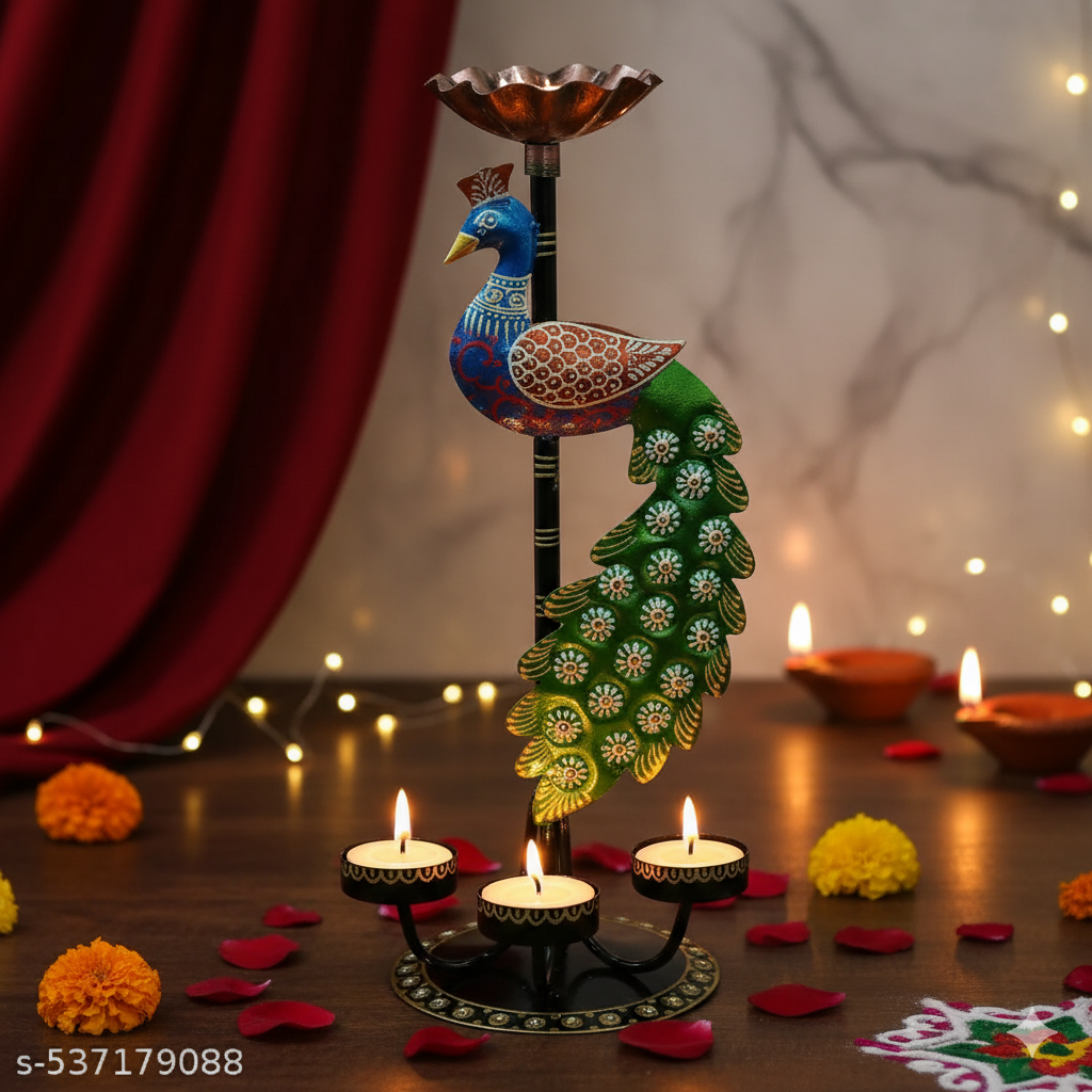 ✨ Peacock Tealight Candle Holder  ✨