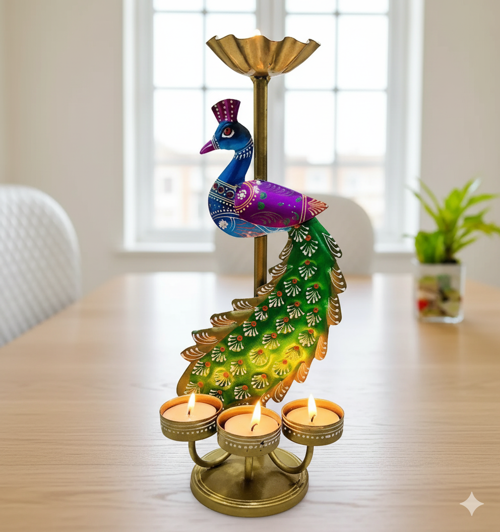 ✨ Peacock Tealight Candle Holder  ✨