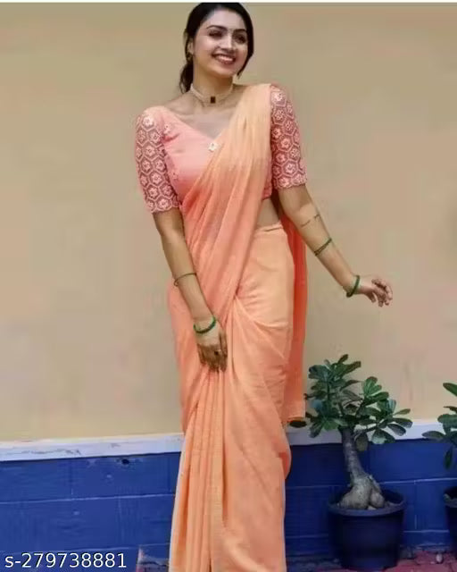 ✨ Shimmer Georgette Saree with Embroidered Blouse ✨