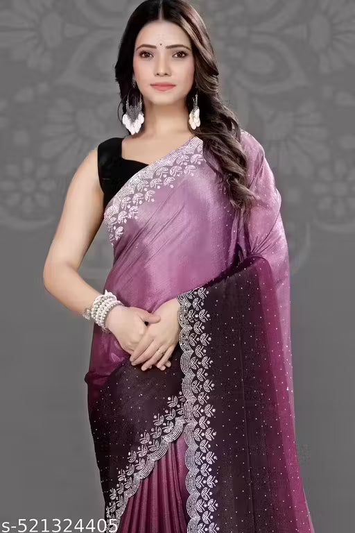 ✨ Saree with Bangalori Silk Blouse ✨