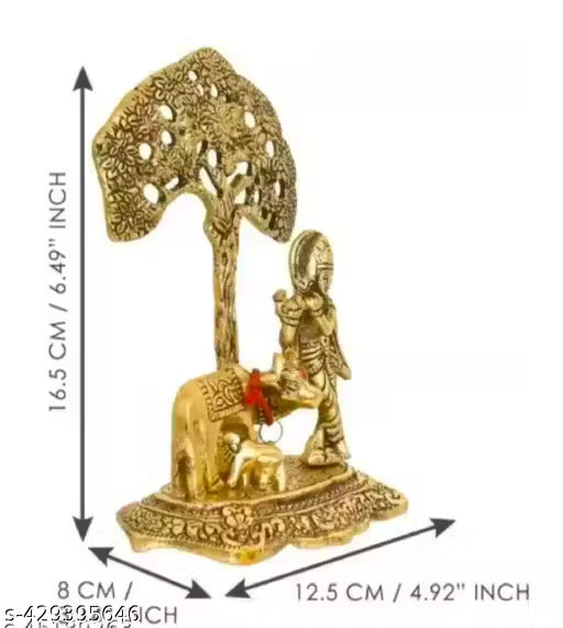 ✨ Krishna with Cow Metal Idol  ✨