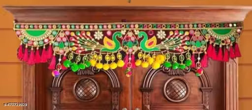 ✨  Peacock Embroidery & Mirror Work Toran ✨