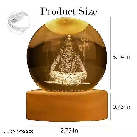 ✨ Shiv 3D Crystal Ball Night Lamp