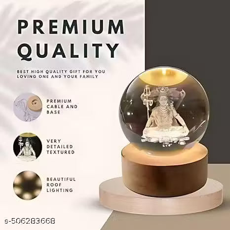 ✨ Shiv 3D Crystal Ball Night Lamp